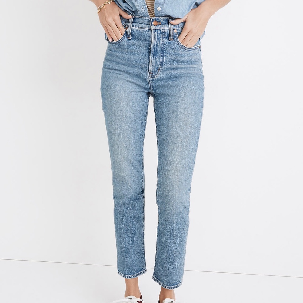 Madewell Light Blue High-Rise Straight Jeans